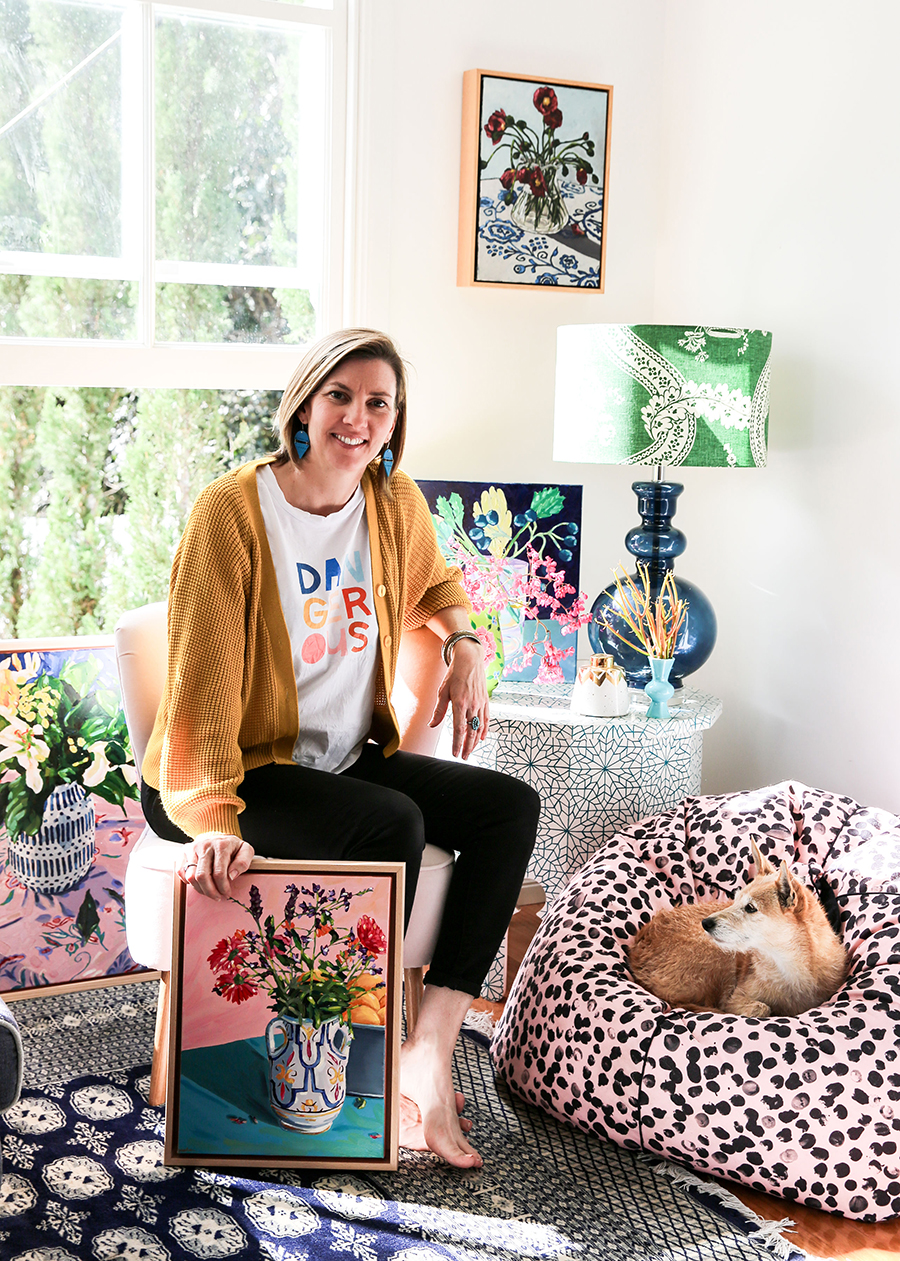 Brisbane artist Kate Quinn in her home studio